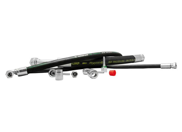 verschiedene Hydraulikschläuchen und Zubehör