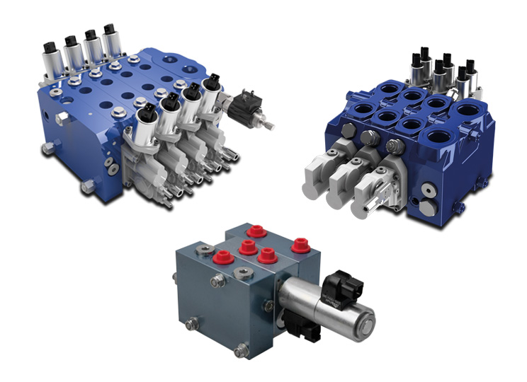 Bild von drei verschiedenen Load Sensing Ventilen